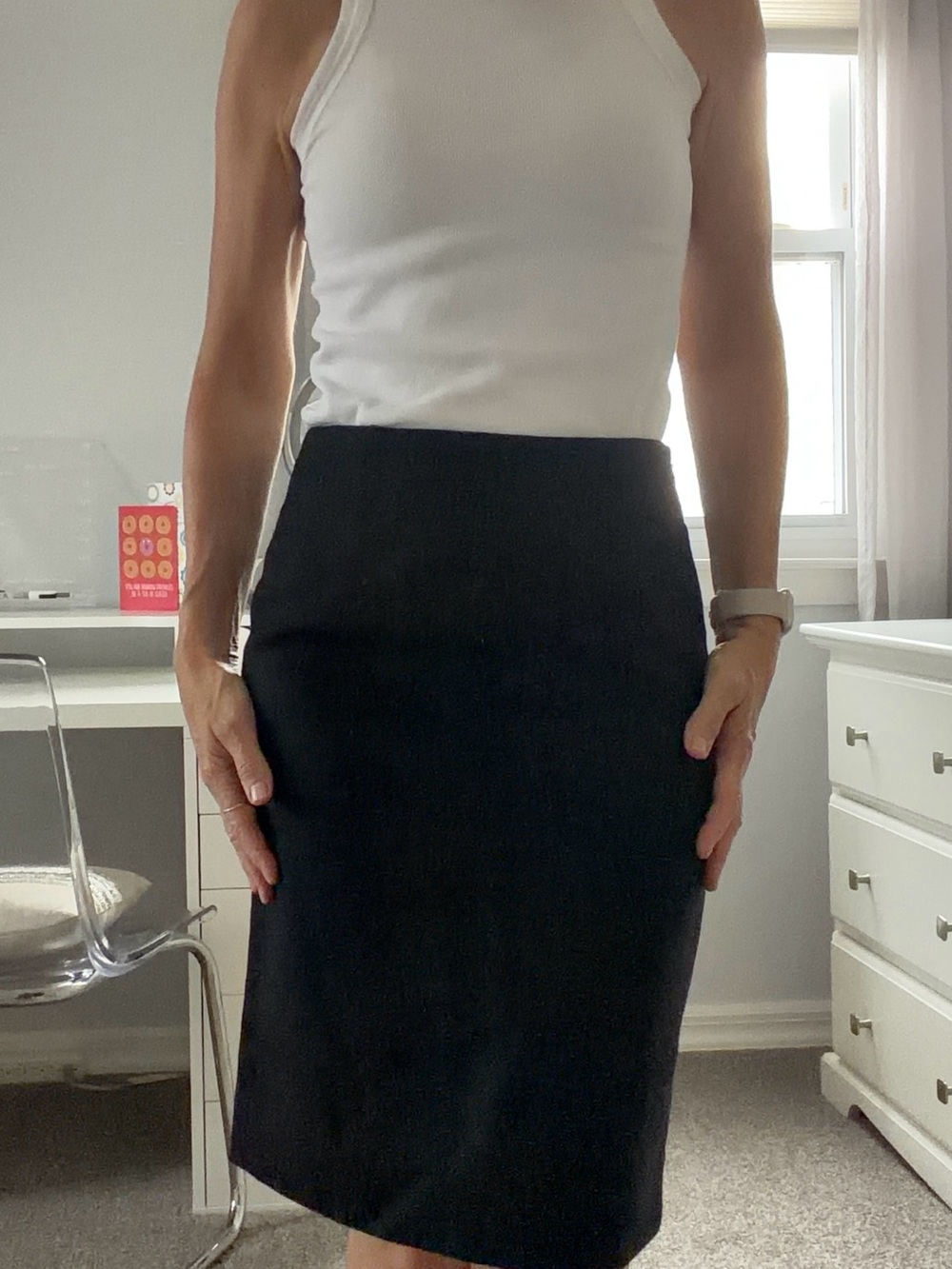 J. Crew Classic Black Pencil Skirt - Women's Tailored Wool Skirt